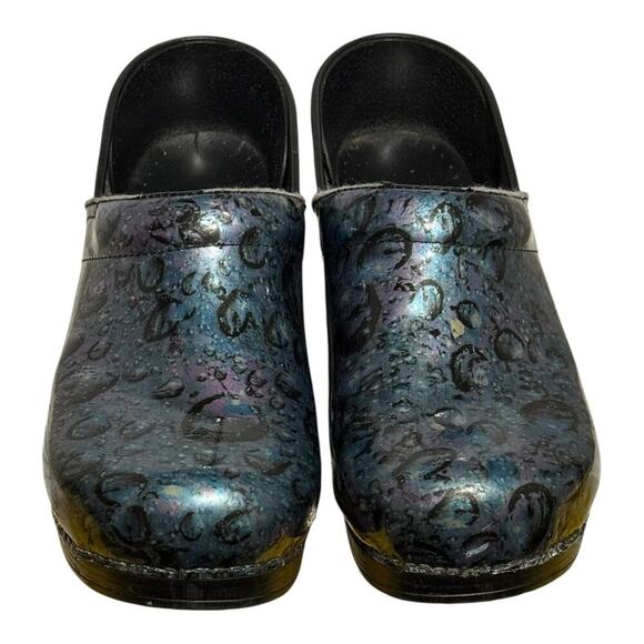 Dansko Professional Clogs Women's 10.5 Raindrop Galaxy Embossed Leather - Picture 3 of 8